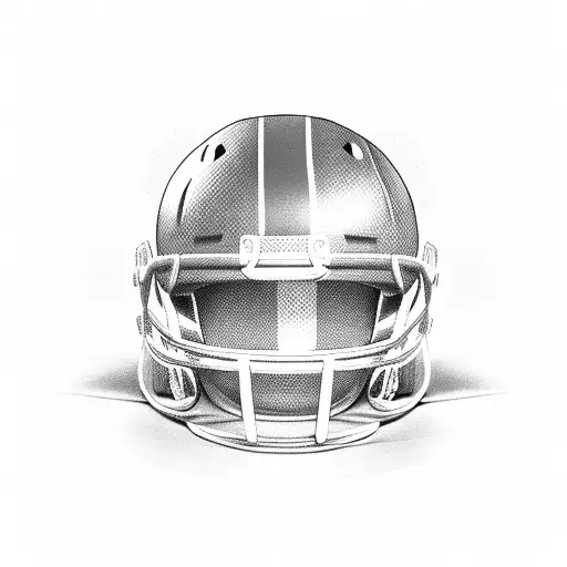football helmet with roy under it and a hockey stick and golf club  tattoo design idea