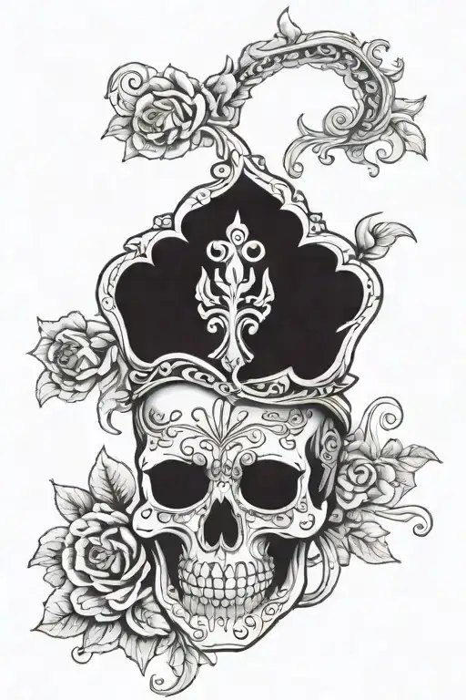 Venetian skull mask tattoo design idea