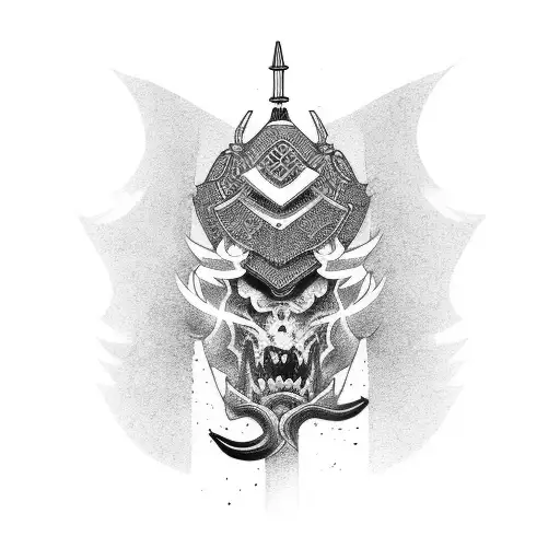 japanese warrior upper arm design tattoo design idea