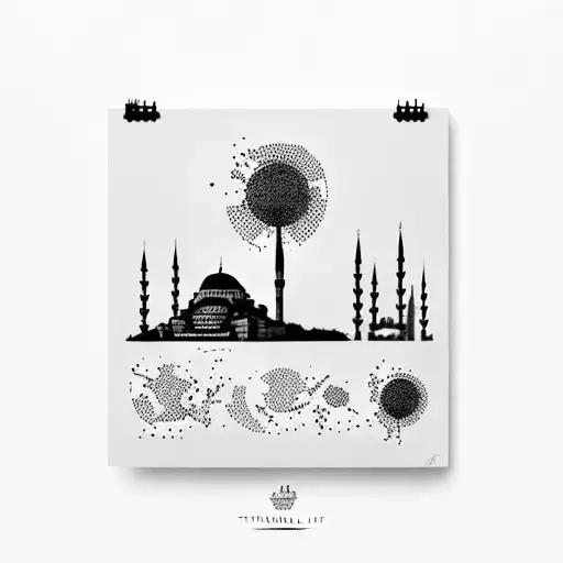 istanbul skyline tattoo design idea