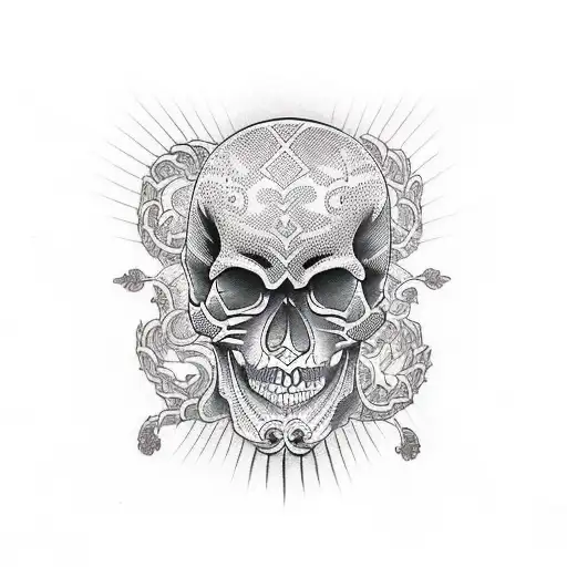 skull fool tattoo design idea
