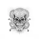 skull fool tattoo design idea