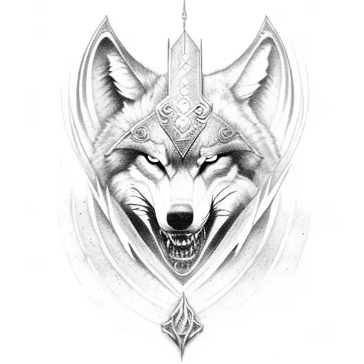 Sif the wolf from dark souls tattoo design idea