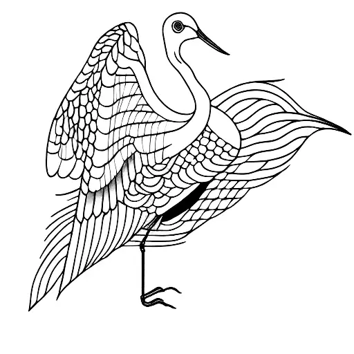 crane  tattoo design idea