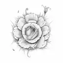 Corazón con flores tattoo design idea