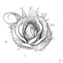 Corazón con flores tattoo design idea