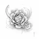 Corazón con flores tattoo design idea