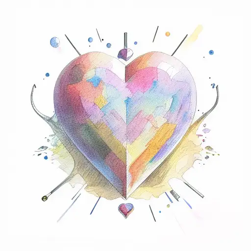 Watercolor Heart with Flower Stock Illustration - Illustration of organ,  human: 101884584