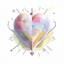 heart watercolor tattoo design idea