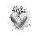 heart watercolor tattoo design idea