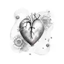heart watercolor tattoo design idea