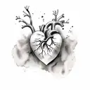 heart watercolor tattoo design idea
