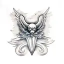 old school eagle snake dagger skull half sleeve tattoo design idea