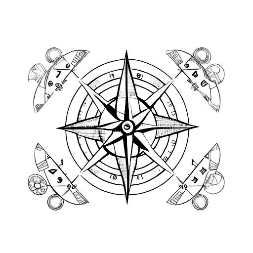 A compass pointing towards a new beginning tattoo design idea