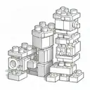 lego bricks tattoo design idea