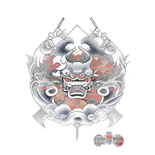 Japanese Knife, Cleaver and Cast Iron tattoo design idea