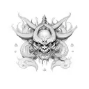 demon opium tattoo design idea