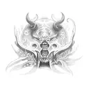 demon opium tattoo design idea