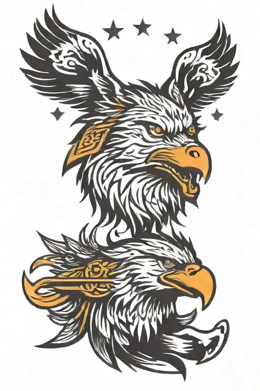 Wolf and Eagle tattoo design idea