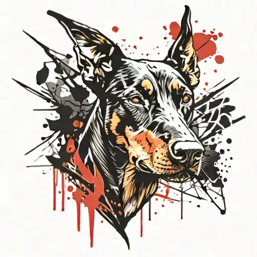 doberman dogs tattoo design idea