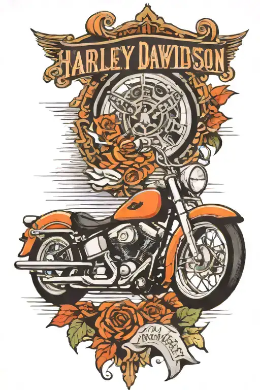 motorcycle parts harley davidson tattoo design idea