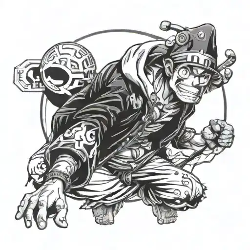 trafalgar law one piece inspired tattoo design idea