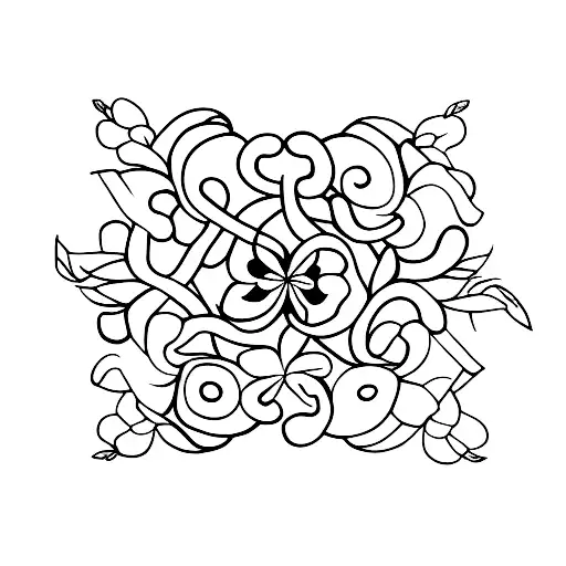 long flower vines interwoven with chain links tattoo design idea