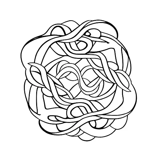 flower vines interwoven with chain links tattoo design idea