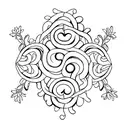 flower vines interwoven with chain links tattoo design idea