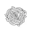 flower vines interwoven with chain links tattoo design idea