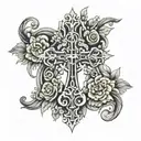 orthodox cross tattoo design idea