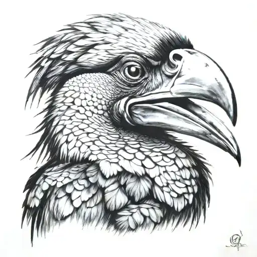 the hornbill cries tattoo design idea