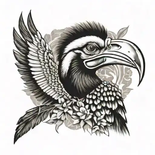 the hornbill tattoo design idea