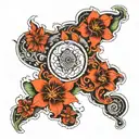 Bali fineline map tattoo design idea