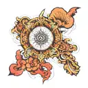 Bali fineline map tattoo design idea