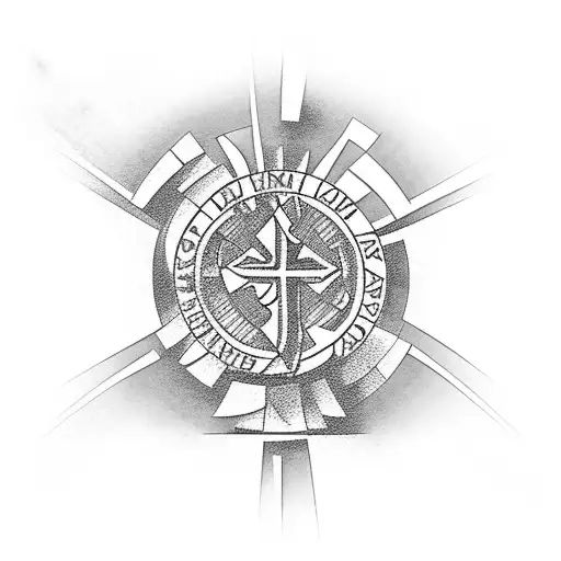 Cameroon map, cross of Jesus tattoo design idea