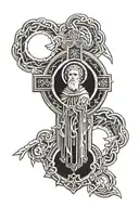 Saint Benedict medal cross   tattoo design idea