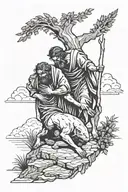 Abraham sacrificing Isaac tattoo design idea