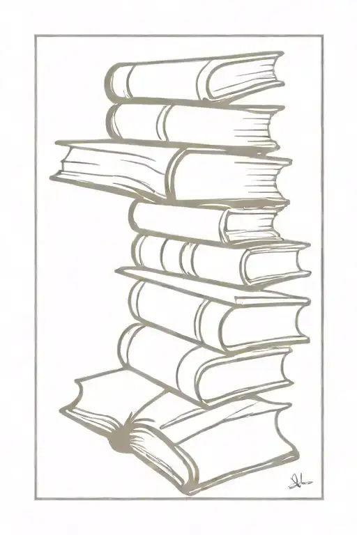 stacked books tattoo design idea