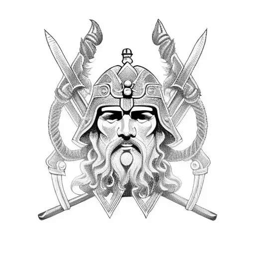 greek warrior  tattoo design idea