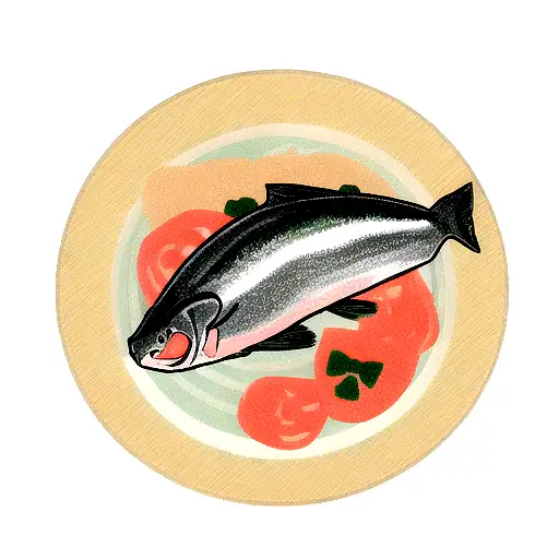 3 salmon tattoo design idea