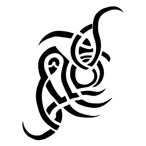 Koru with celtic art border in shape of a heart tattoo design idea