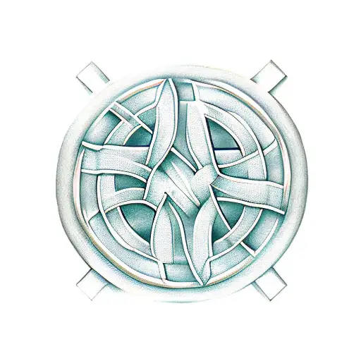 3D Celtic Knot with 3 salmon swimming tattoo design idea