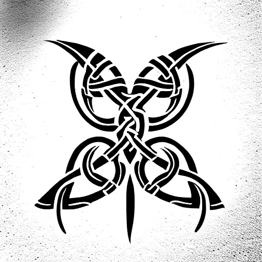 combine maori and celtic symbols for strength tattoo design idea