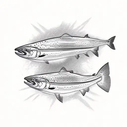 Three Salmon tattoo design idea