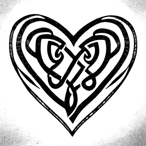 heart shaped celtic border tattoo design idea