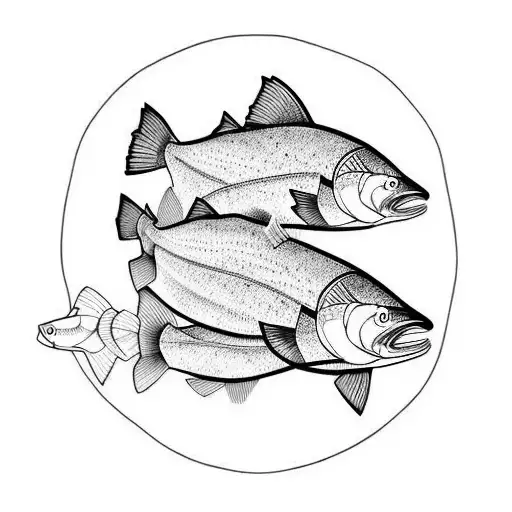 Salmon tattoo design idea