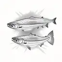 Three Salmon tattoo design idea