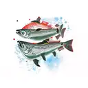 Three Salmon tattoo design idea