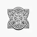 3D Celtic Knot with 3 salmon swimming tattoo design idea
